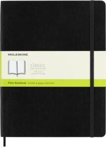 moleskine classic notebook, soft cover, xl (7.5 x 9.5") plain/blank