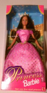 barbie 1998 royal princess pink dress brunette