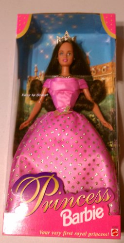 Barbie 1998 Royal Princess Pink Dress Brunette