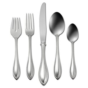 oneida american harmony 20 piece everyday flatware, service for 4, 18/0 stainless steel, silverware set, dishwasher safe, silver