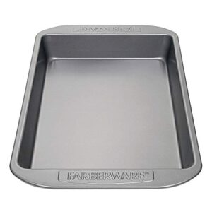 farberware nonstick bakeware baking pan / nonstick cake pan, rectangle - 9 inch x 13 inch, gray
