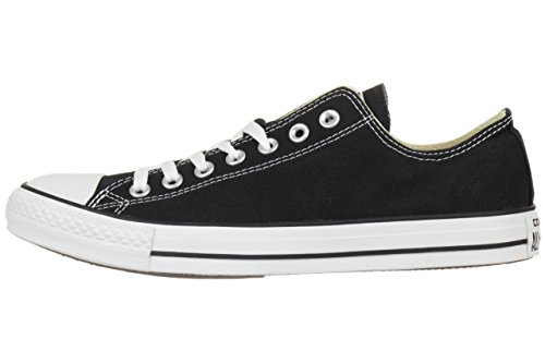 Converse Chuck Taylor All Star Canvas Low Top Sneaker, Black/White ,9 US Men/11 US Women