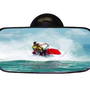 CIPA 11050 Suction Cup Rearview Mirror, Black, 8" W x 4" H