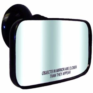 CIPA 11050 Suction Cup Rearview Mirror, Black, 8" W x 4" H