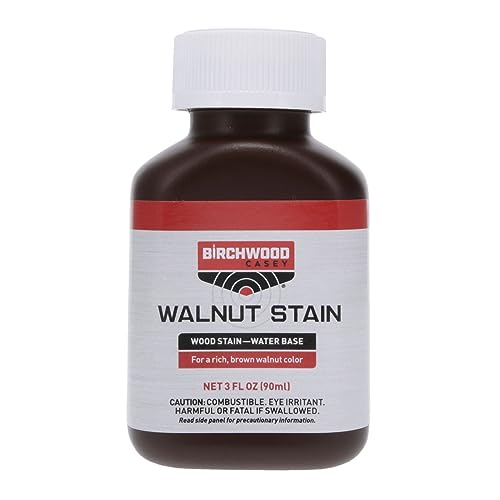 Birchwood Casey Easy-to-Use Fast-Acting Walnut Wood Water-Based Stain for Gun Stock Staining & Antiquing, 3 OZ Bottle