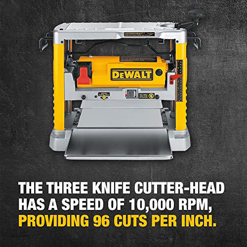 DEWALT Benchtop Planer, 15-Amp, 12-1/2-Inch, 3-Knife Cutter, 20,000 RPM, Corded (DW734)