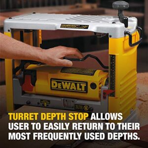 DEWALT Benchtop Planer, 15-Amp, 12-1/2-Inch, 3-Knife Cutter, 20,000 RPM, Corded (DW734)