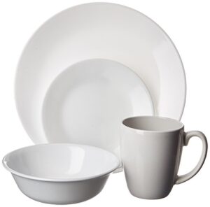 corelle livingware 16-piece dinnerware set, winter frost white , service for 4 [discontinued] (1092896)