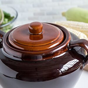 Fox Run 0350 Stoneware Bean Pot, 9.75 inches, Brown