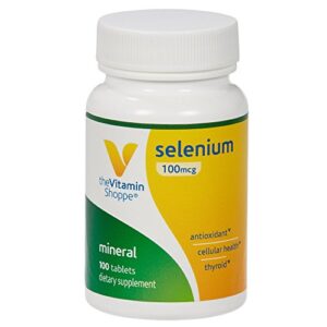 the vitamin shoppe selenium 100mcg mineral supplement to support cellular heart health, once daily antioxidant(300 tablets)