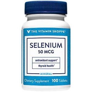 selenium 50mcg - mineral supplement to support cellular & heart health, once daily antioxidant, gluten free - defends against free radicals (100 tablets) by the vitamin shoppe