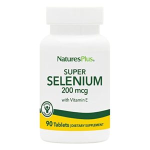 naturesplus super selenium complex - 200 mcg, 90 vegetarian tablets - essential mineral supplement with vitamin e - promotes healthy thyroid - antioxidant - gluten-free - 90 servings