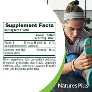 NaturesPlus Super Selenium Complex - 200 mcg, 90 Vegetarian Tablets - Essential Mineral Supplement with Vitamin E - Promotes Healthy Thyroid - Antioxidant - Gluten-Free - 90 Servings