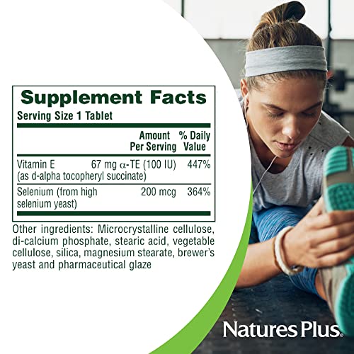 NaturesPlus Super Selenium Complex - 200 mcg, 90 Vegetarian Tablets - Essential Mineral Supplement with Vitamin E - Promotes Healthy Thyroid - Antioxidant - Gluten-Free - 90 Servings