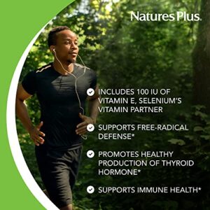 NaturesPlus Super Selenium Complex - 200 mcg, 90 Vegetarian Tablets - Essential Mineral Supplement with Vitamin E - Promotes Healthy Thyroid - Antioxidant - Gluten-Free - 90 Servings