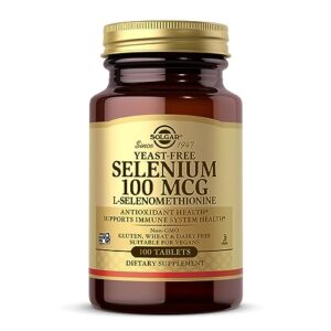 solgar yeast-free selenium 100 mcg - 100 tablets - supports antioxidant & immune system health - non-gmo, gluten free, dairy free, kosher - 100 servings
