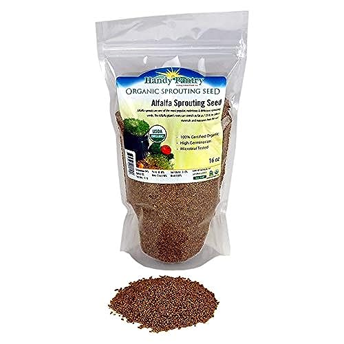 Certified Organic Alfalfa Sprouting / Sprout Seeds - Seed For Sprouts - 16 Oz