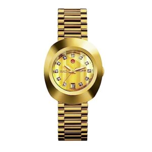 rado diastar original swiss automatic watch with stainless steel strap, gold, 21 (model: r12416633)
