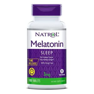 natrol melatonin time release tablets, 3mg, 100 count