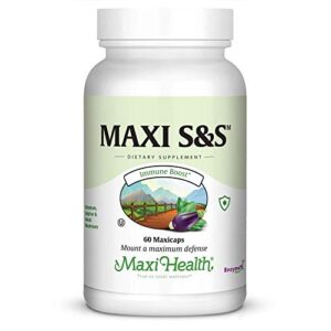 maxi health s&s - selenium, sulphur & reishi mushroom - heart/prostate health - 60 capsules - kosher