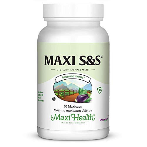 Maxi Health S&S - Selenium, Sulphur & Reishi Mushroom - Heart/Prostate Health - 60 Capsules - Kosher