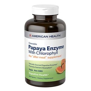 american health papaya enzyme with chlorophyll chewable tablets - 600 count (200 total servings)