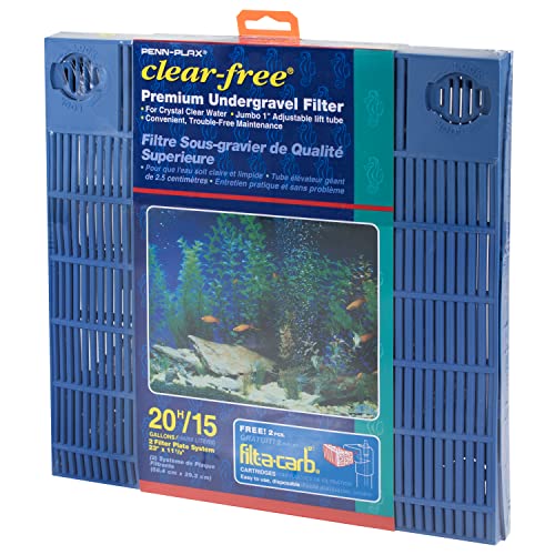 Penn-Plax Clear-Free Premium Under Gravel Aquarium Filter (UGF) – Freshwater and Saltwater Safe – Suitable for 15 – 20 Gallon Tanks