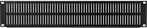 Vertical Slotted Econo Blank Vent Panel Panel Height: 3.5" H (2U space), Color: Black Powder Coat