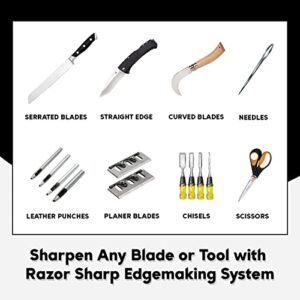 Razor Sharp Edgemaking System 8 Inch Deluxe Blade Sharpening Kit | For 6 Inch Bench Grinder | Made in the USA
