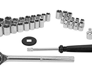 Performance Tool W1173 SAE/Metric 40-Piece SAE and Metric Socket Set, 1/4-Inch & 3/8-Inch Drive