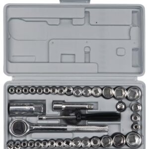 Performance Tool W1173 SAE/Metric 40-Piece SAE and Metric Socket Set, 1/4-Inch & 3/8-Inch Drive