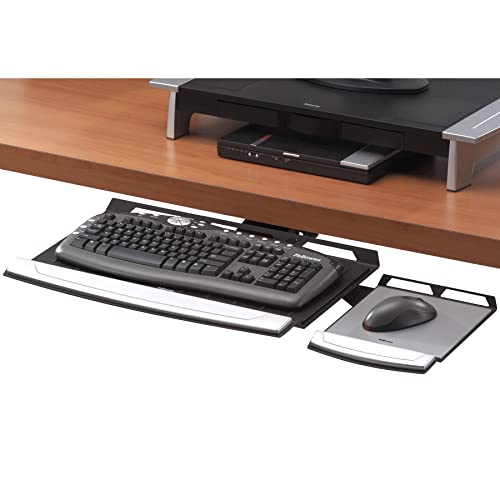 Fellowes Office Suites Adjustable Keyboard Tray (8031301),Black/Silver, 2"" x 30.3"" x 13.9"""