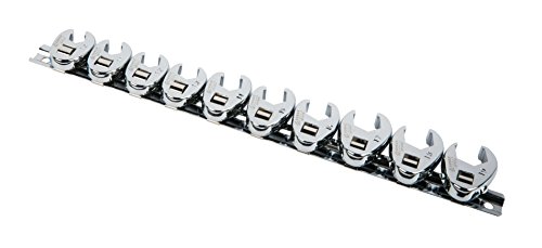 Sunex 9710M 3/8-Inch Drive Metric Crowfoot Flare Nut Wrench Set, Size-10 - Size 19, 10-Piece