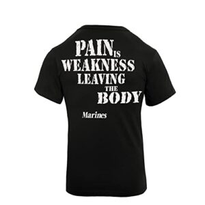 rothco marines ''pain is weakness'' t-shirt, black, xl