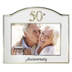 malden international designs wedding 50th anniversary two tone picture frame, 4x6, gold/silver