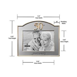 Malden International Designs Wedding 50th Anniversary Two Tone Picture Frame, 4x6, Gold/Silver