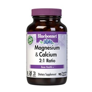 BlueBonnet Magnesium Calcium 2:1 Ratio Vegetarian Capsules, 90 Count