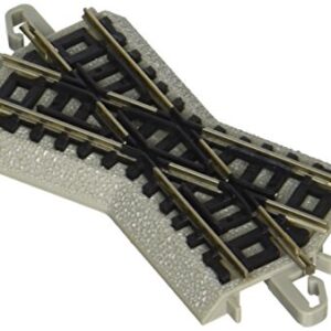 Bachmann Trains - Snap-Fit E-Z TRACK 30 DEGREE CROSSING (1/card) - NICKEL SILVER Rail With Grey Roadbed - N Scale, 8