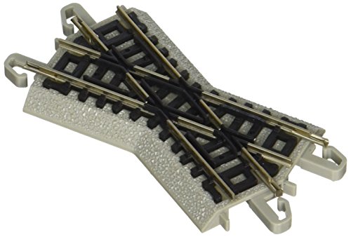 Bachmann Trains - Snap-Fit E-Z TRACK 30 DEGREE CROSSING (1/card) - NICKEL SILVER Rail With Grey Roadbed - N Scale, 8