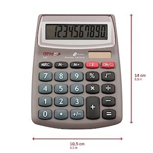 Genie 540 Elegant Designer Desktop Calculator 10 Digits Timeless Design Silver