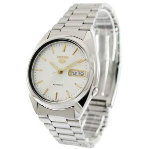 SEIKO Men's SNXG47 5 Automatic White Dial Stainless Steel Watch