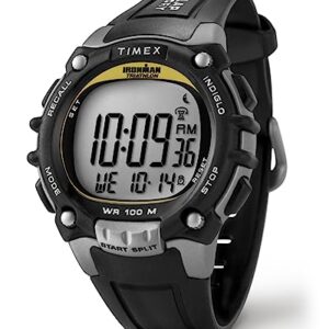 Timex Men's T5E231 Ironman Classic 100 Black/Yellow Resin Strap Watch