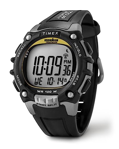 Timex Men's T5E231 Ironman Classic 100 Black/Yellow Resin Strap Watch