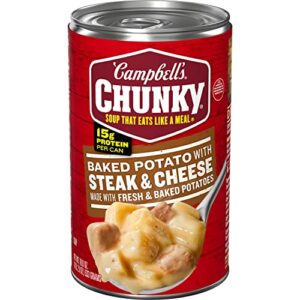 campbell's chunky soup, baked potato with steak and cheese soup, 18.8 oz can