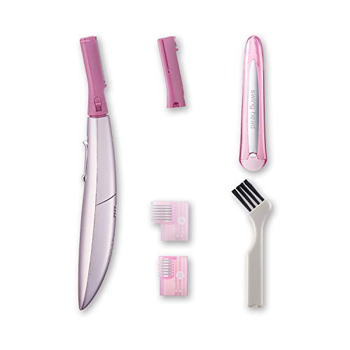 Panasonic Women’s Facial Hair Remover and Eyebrow Trimmer with Pivoting Head, Includes 2 Gentle Blades for Brow and Face and 2 Eyebrow Trim Attachments, Battery-Operated – ES2113PC