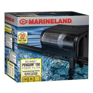 marineland penguin bio-wheel power filter 150 gph, multi-stage aquarium filtration,black