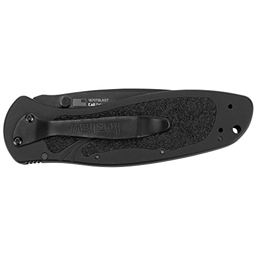 Kershaw Blur Tanto Black Pocketknife, 3.4" Sandvik 14C28N Stainless Steel Recurved Blade, Assisted Thumb-Stud Opening EDC