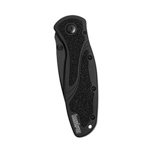 Kershaw Blur Tanto Black Pocketknife, 3.4" Sandvik 14C28N Stainless Steel Recurved Blade, Assisted Thumb-Stud Opening EDC