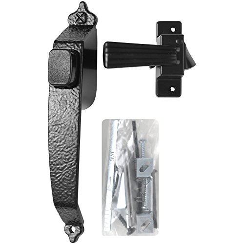 Wright Products - Colonial Tie Down Push Button Door Latch for Screen and Storm Doors, Black