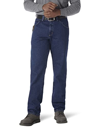 Wrangler Riggs Workwear mens Relaxed Fit Five Pocket jeans, Antique Indigo, 40W x 30L US